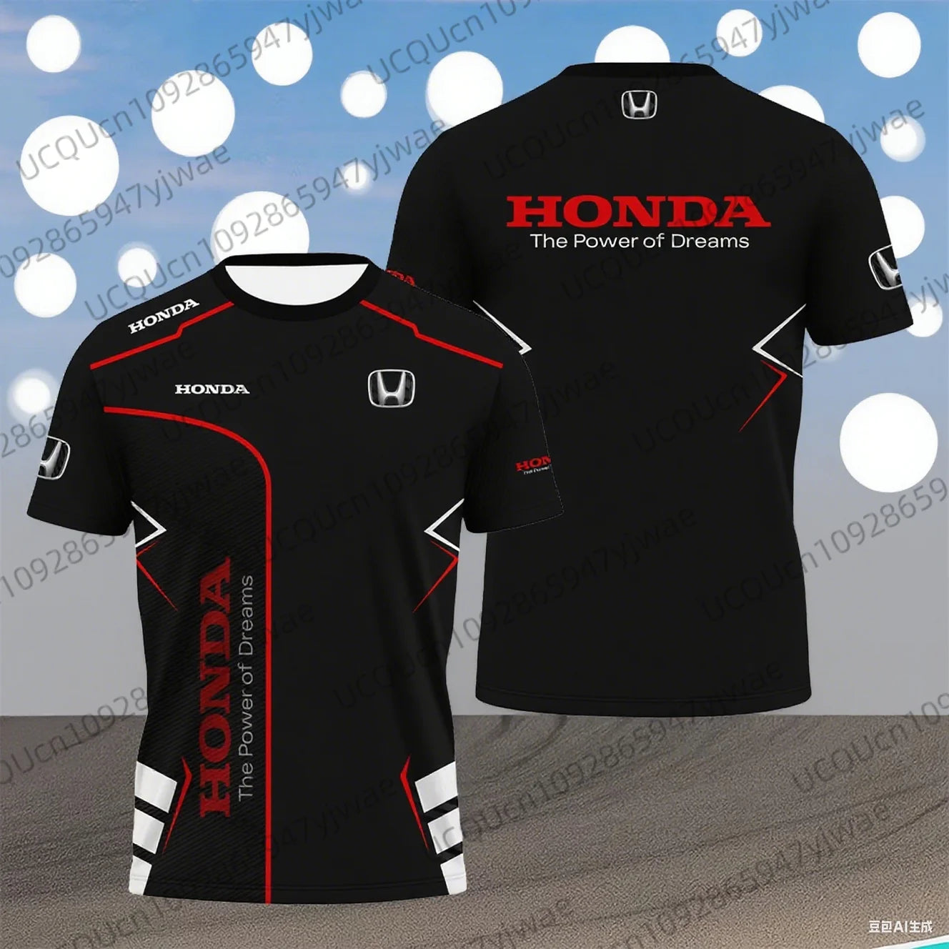 T-Shirt Moto Honda Homme - Séchage Rapide Respirant Racing Été