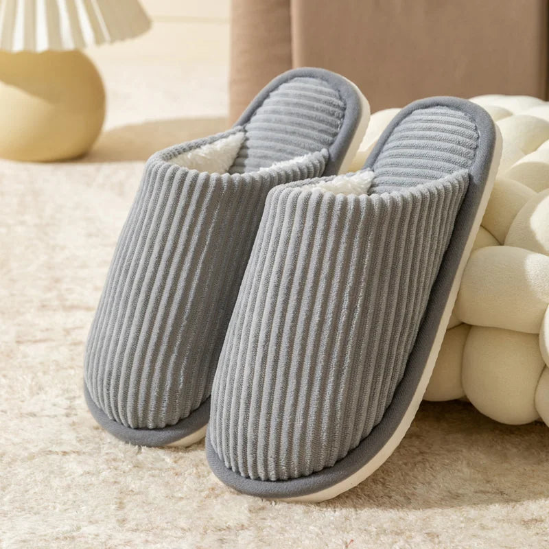 Chaussons Homme Hiver Chauds Peluche - Pantoufles Antidérapantes Intérieur