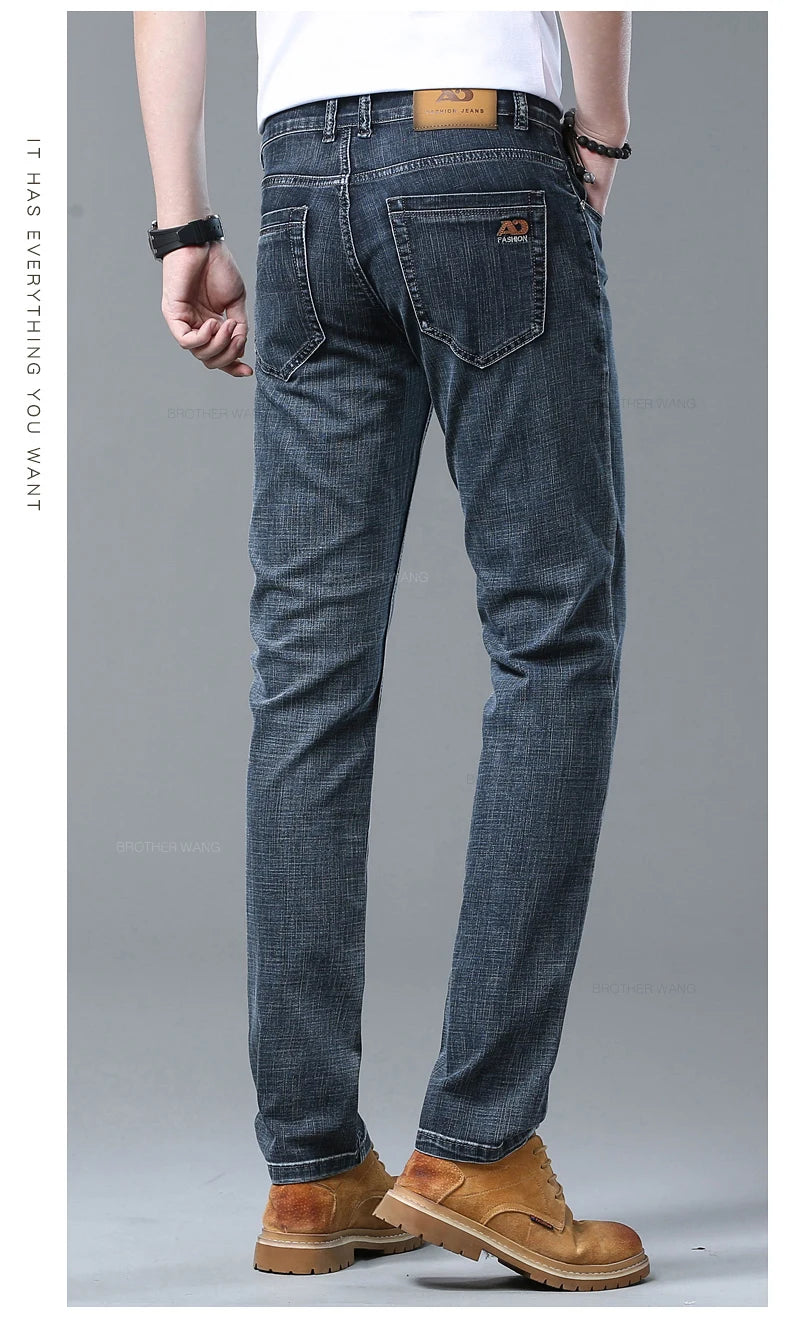 Jean Homme Slim Stretch Confortable - Coupe Droite Casual Chic
