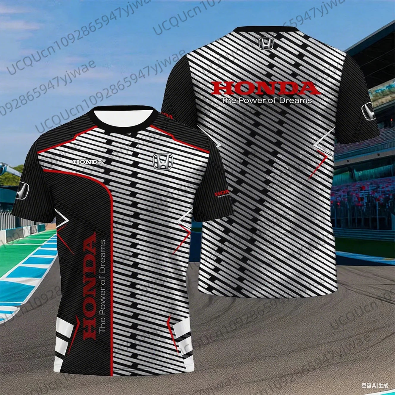 T-Shirt Moto Honda Homme - Séchage Rapide Respirant Racing Été