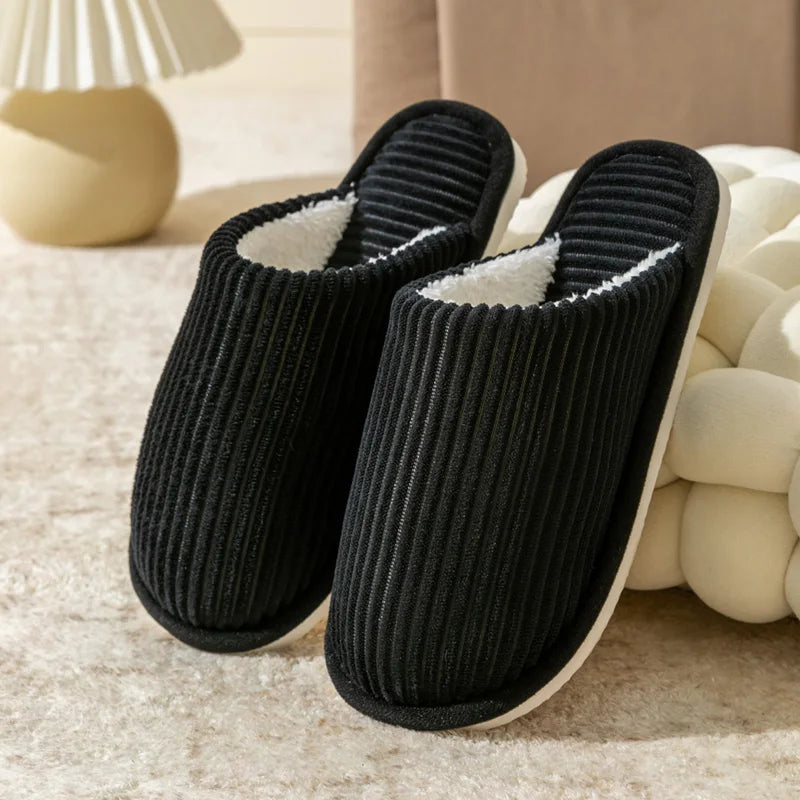 Chaussons Homme Hiver Chauds Peluche - Pantoufles Antidérapantes Intérieur