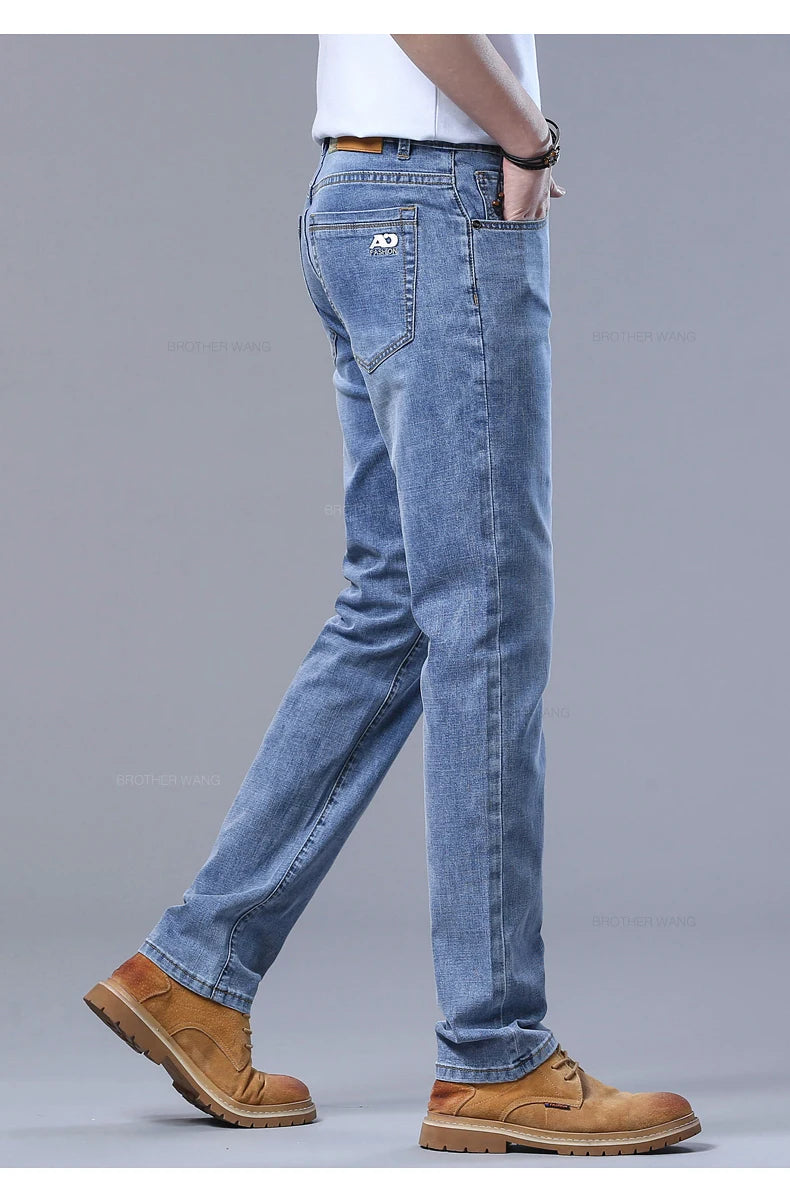 Jean Homme Slim Stretch Confortable - Coupe Droite Casual Chic