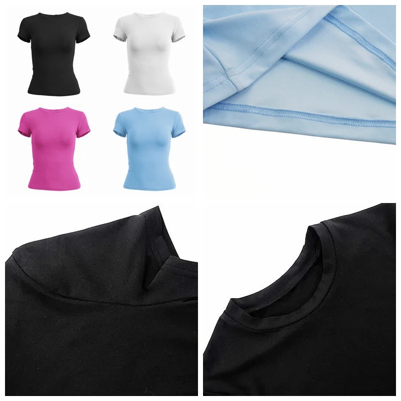 T-shirt Femme Ajusté Col Rond - Sportswear Confortable