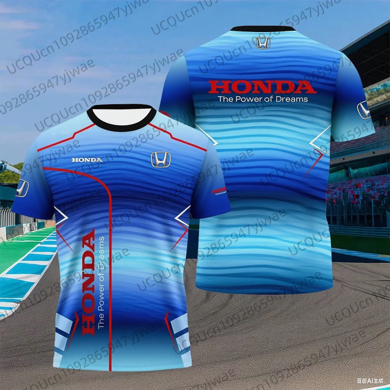 T-Shirt Moto Honda Homme - Séchage Rapide Respirant Racing Été