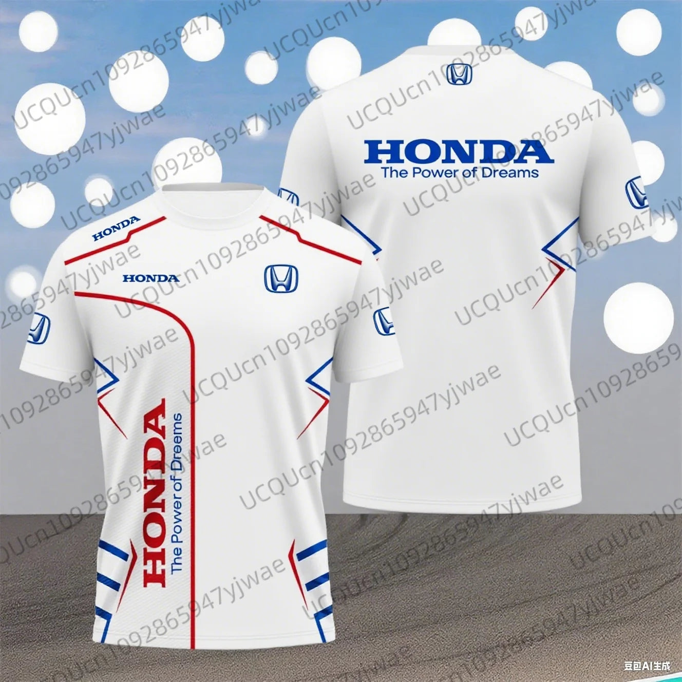 T-Shirt Moto Honda Homme - Séchage Rapide Respirant Racing Été