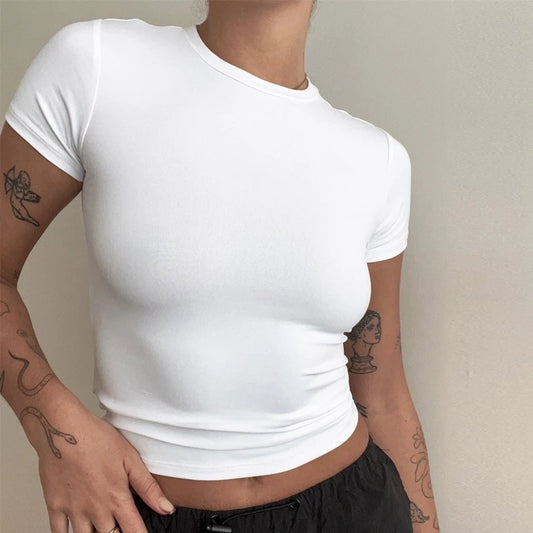 T-shirt Femme Ajusté Col Rond - Sportswear Confortable