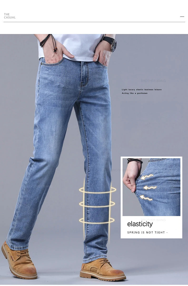 Jean Homme Slim Stretch Confortable - Coupe Droite Casual Chic