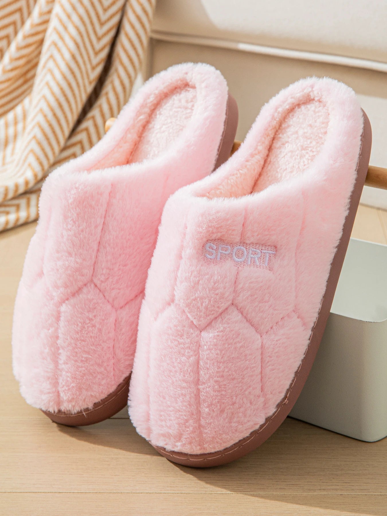 Chaussons d'Intérieur Femme Homme - Pantoufles Chaudes Antidérapantes Hiver