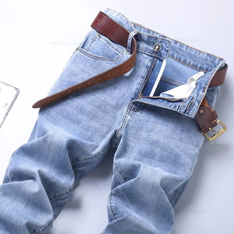 Jean Homme Slim Stretch Confortable - Coupe Droite Casual Chic