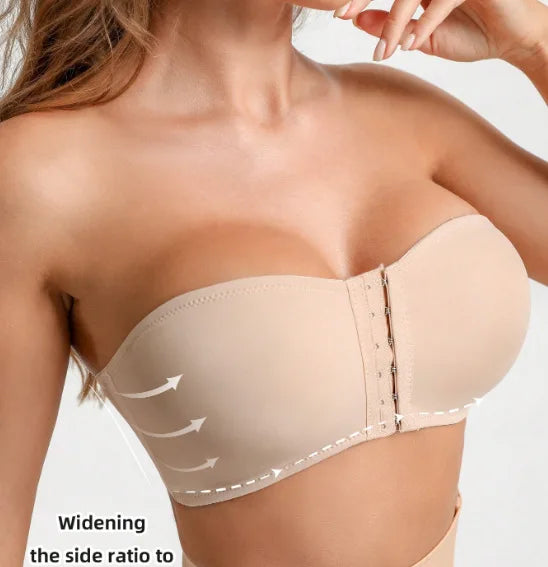Soutien-Gorge Femme Sans Bretelles Boucle Avant - Invisible Confort