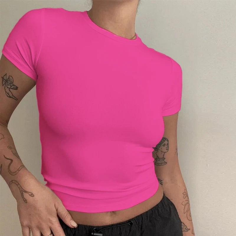 T-shirt Femme Ajusté Col Rond - Sportswear Confortable