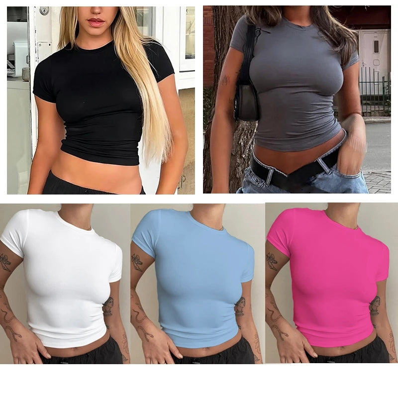T-shirt Femme Ajusté Col Rond - Sportswear Confortable