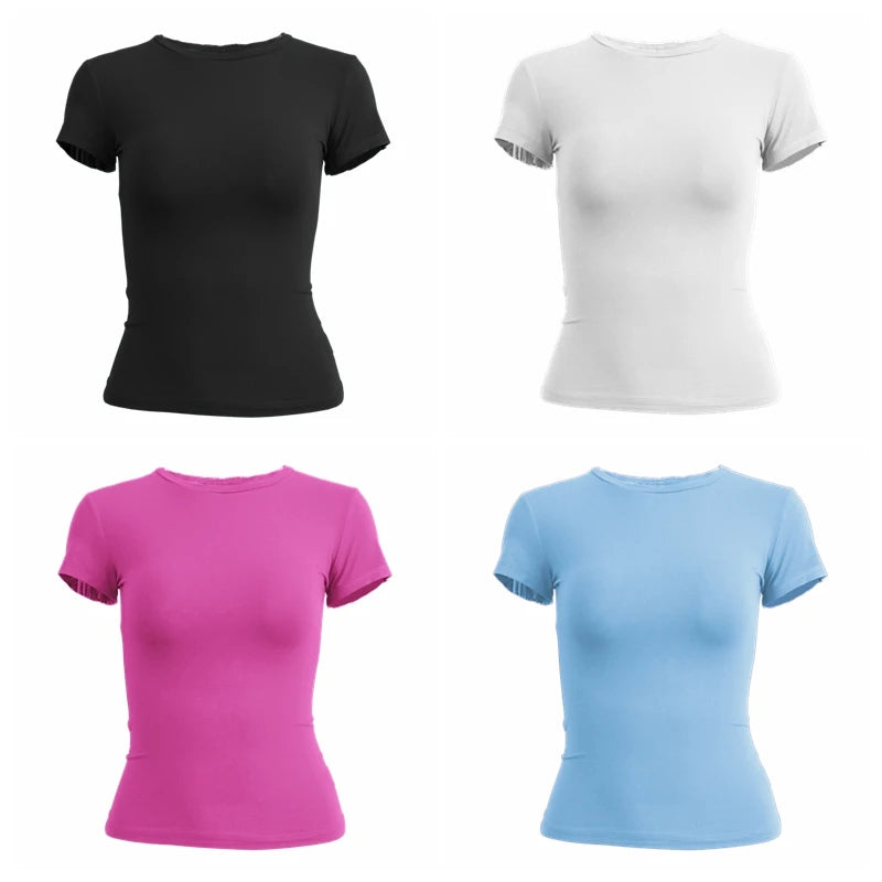 T-shirt Femme Ajusté Col Rond - Sportswear Confortable