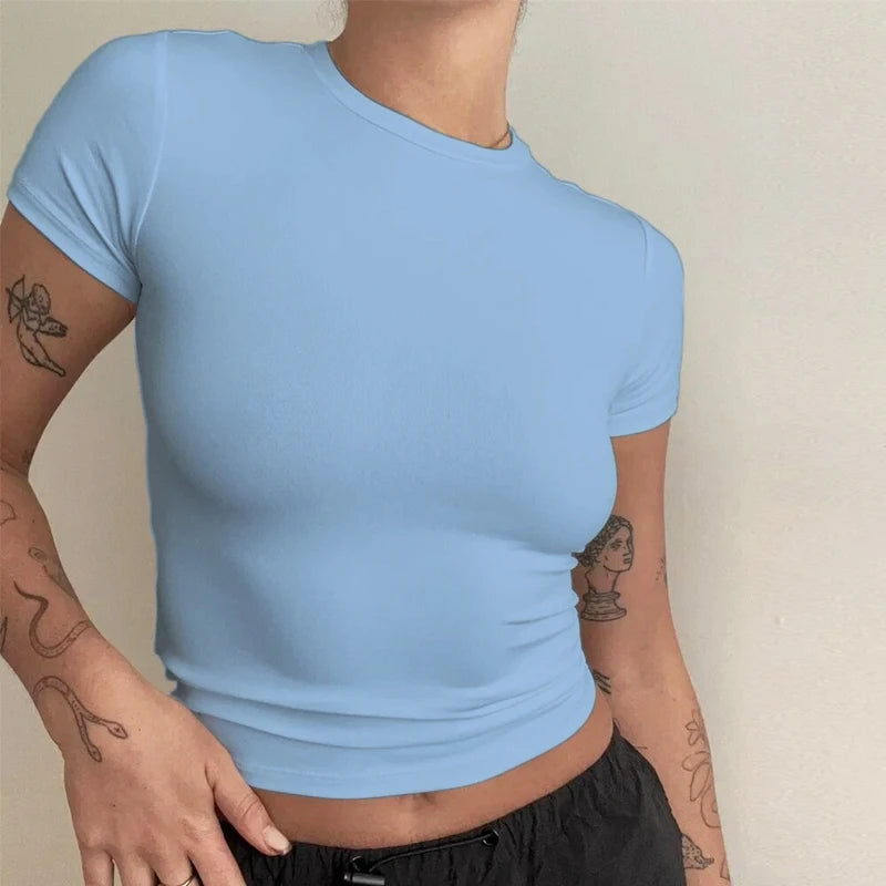 T-shirt Femme Ajusté Col Rond - Sportswear Confortable