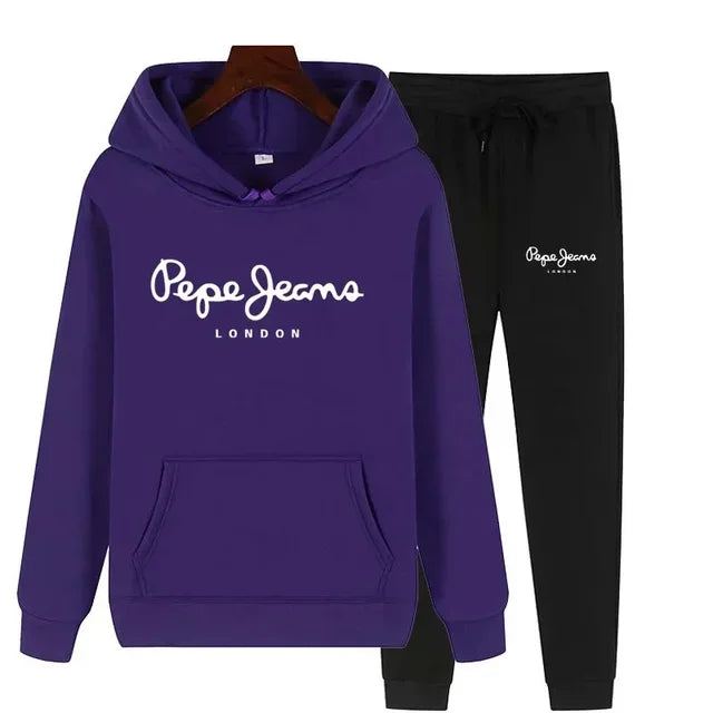 Ensemble Survêtement Femme 2 Pièces Sweat Capuche + Pantalon - Jogging Automne