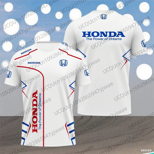 T-Shirt Moto Honda Homme - Séchage Rapide Respirant Racing Été