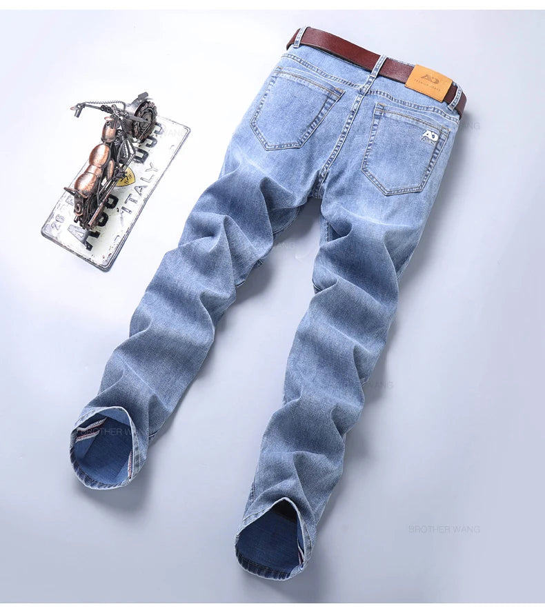 Jean Homme Slim Stretch Confortable - Coupe Droite Casual Chic