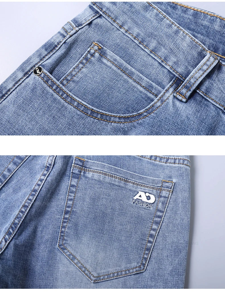 Jean Homme Slim Stretch Confortable - Coupe Droite Casual Chic