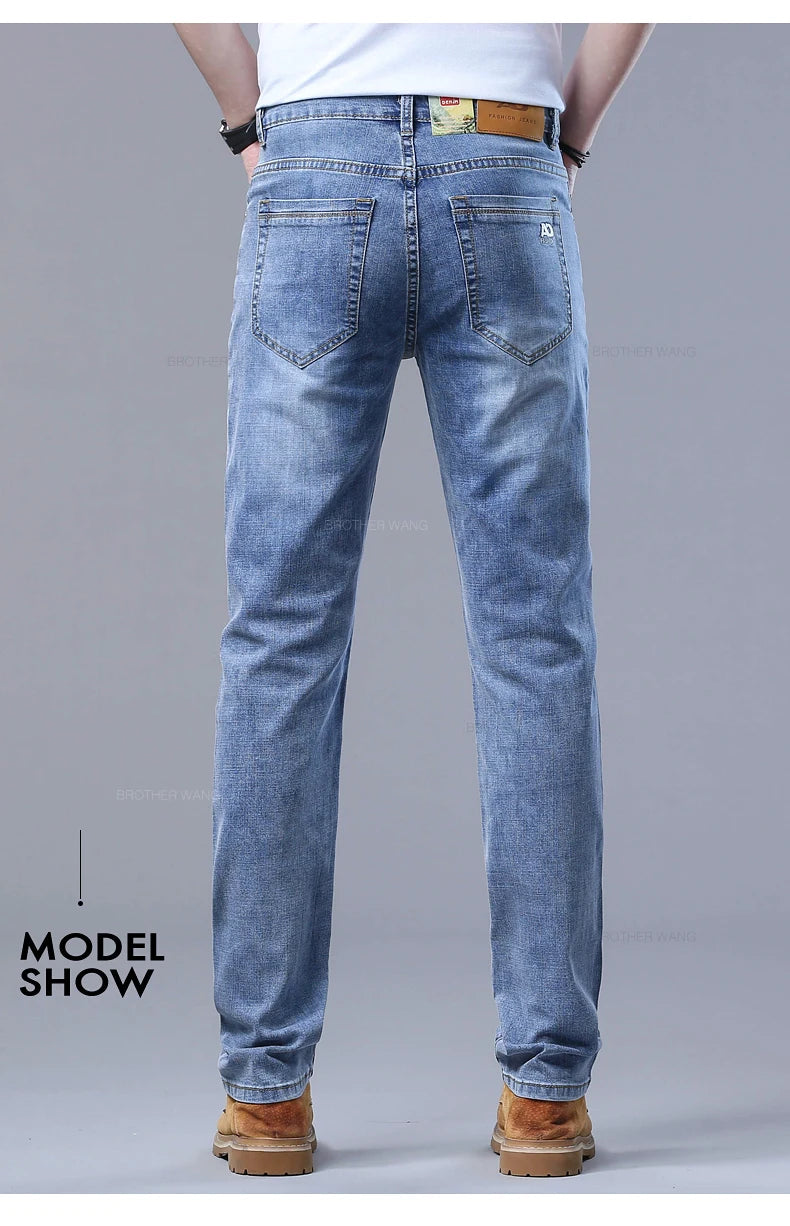 Jean Homme Slim Stretch Confortable - Coupe Droite Casual Chic