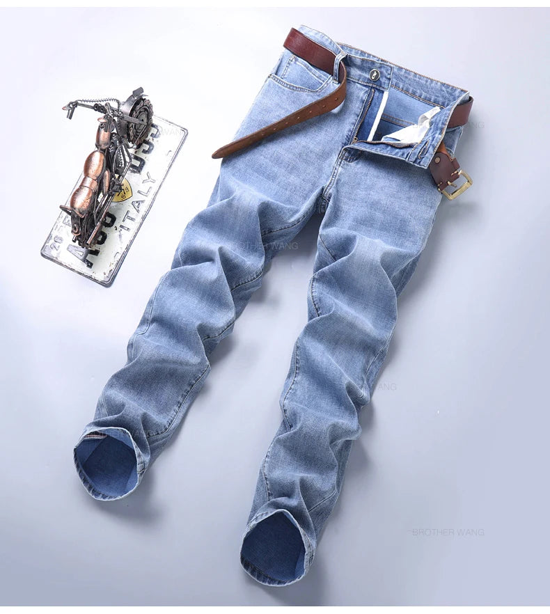 Jean Homme Slim Stretch Confortable - Coupe Droite Casual Chic