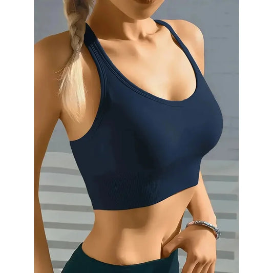 Brassière Sport Femme Dos Croisé Push-Up - Sans Couture Yoga Fitness