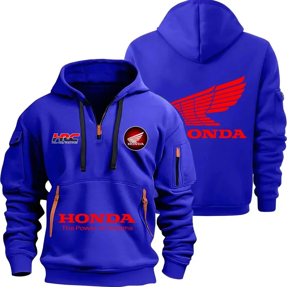 Sweat à Capuche Honda Homme - Femme - Demi-Zip Sport Outdoor Printemps Automne
