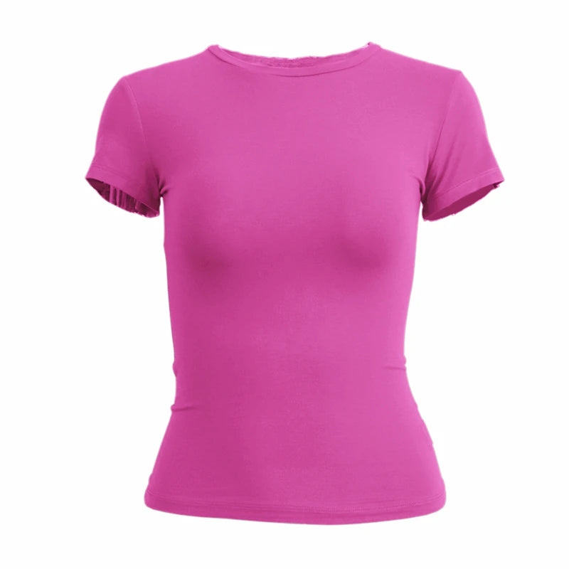 T-shirt Femme Ajusté Col Rond - Sportswear Confortable