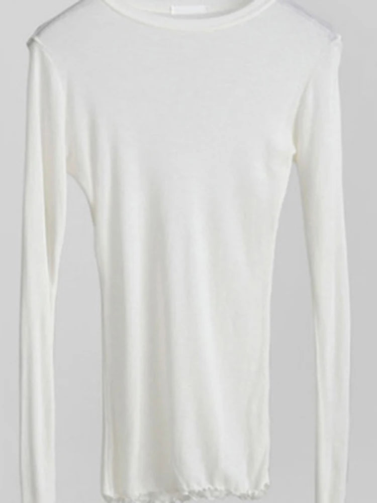 T-shirt Femme Manches Longues Uni | Basique Élastique