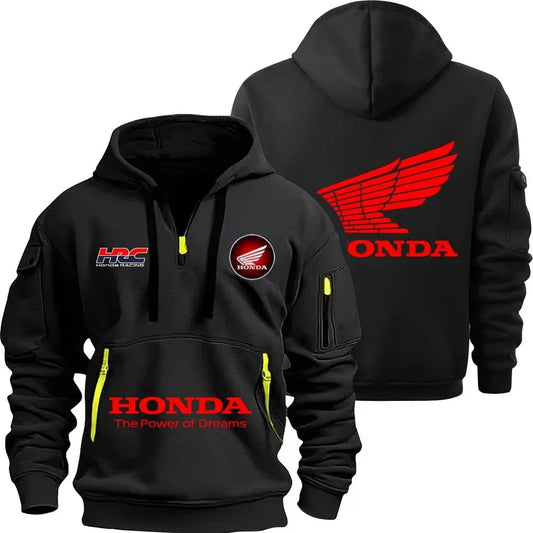 Sweat à Capuche Honda Homme - Femme - Demi-Zip Sport Outdoor Printemps Automne