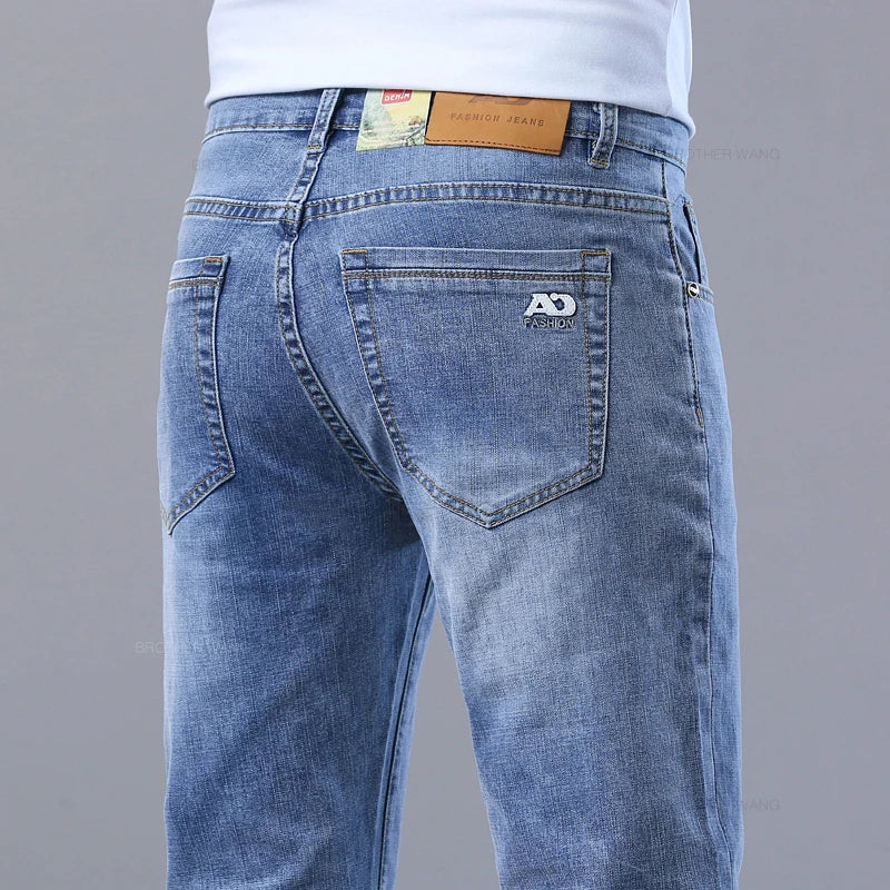 Jean Homme Slim Stretch Confortable - Coupe Droite Casual Chic