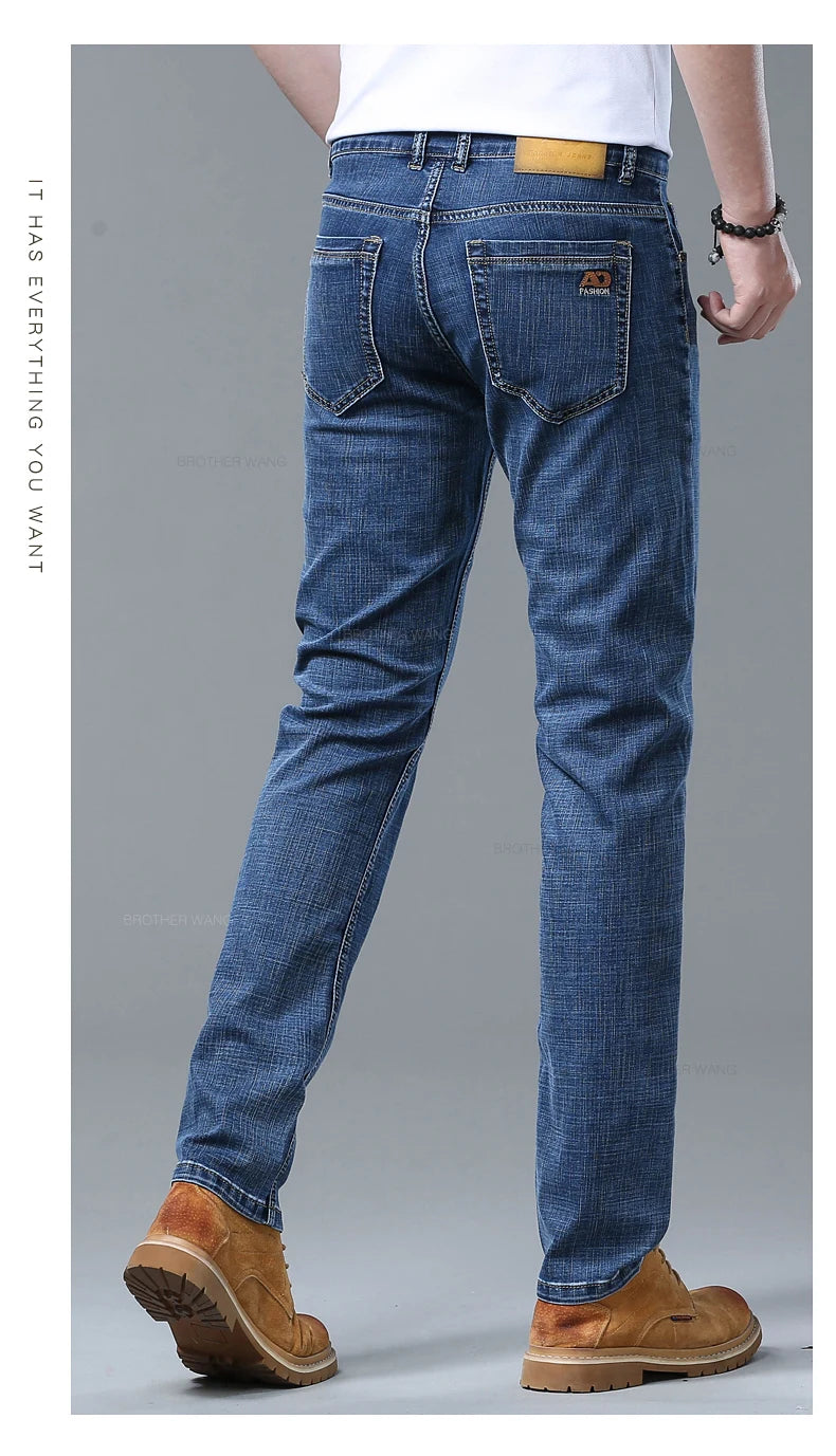 Jean Homme Slim Stretch Confortable - Coupe Droite Casual Chic